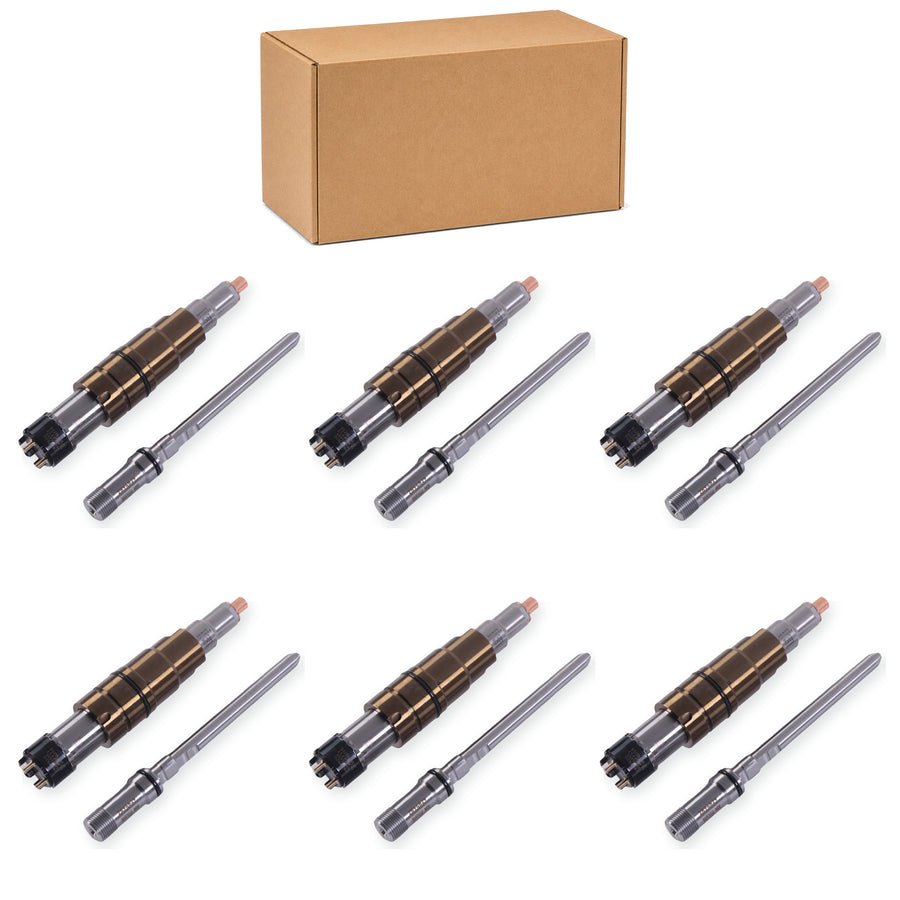 6 Pack Fuel Injectors 2897320 5579419 with 6 Fuel Supply Connectors 2894829 for Cummins ISX15 QSX15