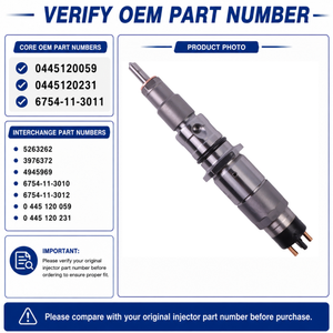 0445120059 0445120231 6754-11-3011 5263262 3976372 4945969 Fuel Injector for Cummins QSB6.7 and Komatsu SAA6D107E-1 PC200-8 PC220-8 product image 3